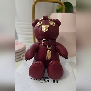 ❌SOLD❌Coach Leather Bear Charm